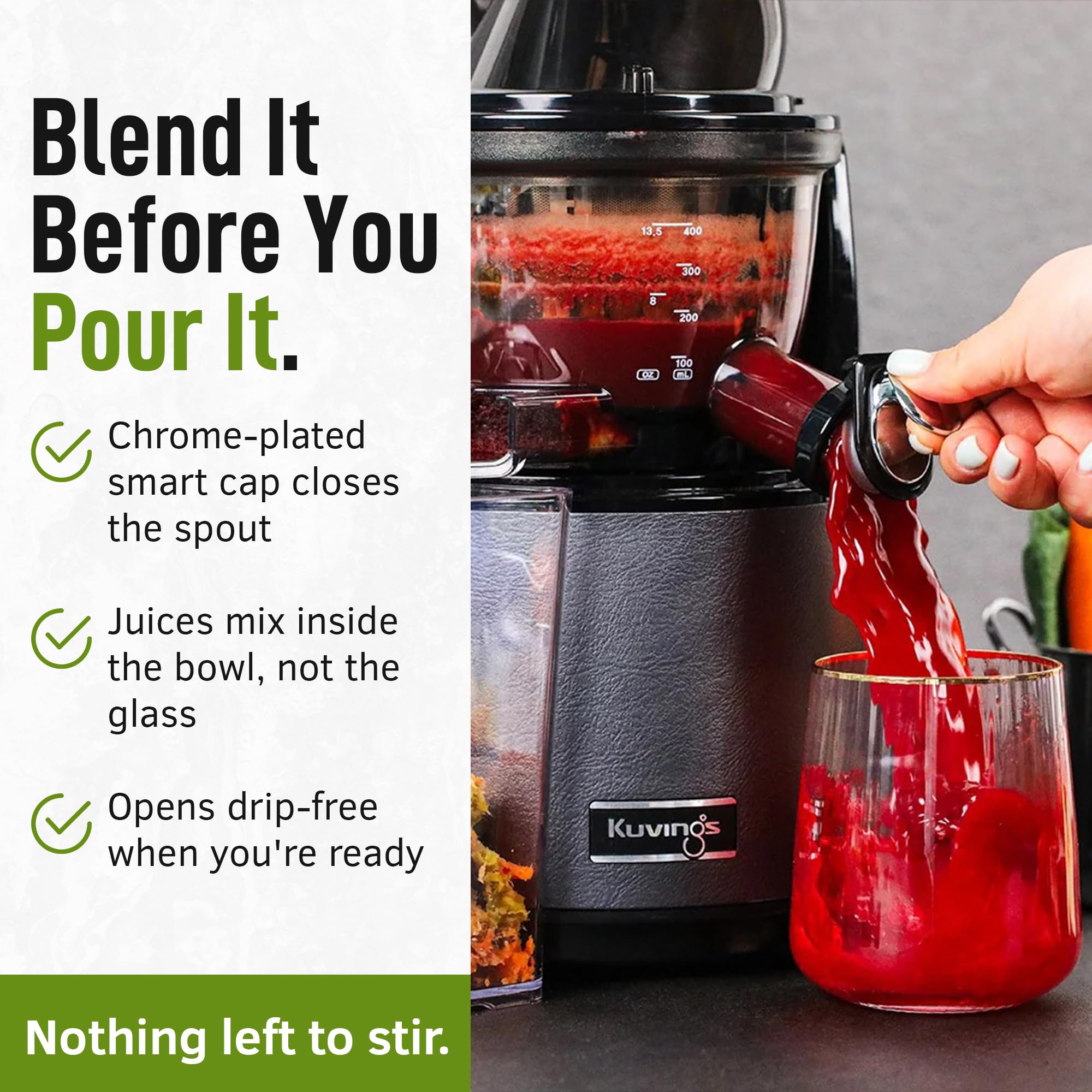 Kuvings EVO820GMS Whole Slow Juicer - Cold Press Juicer with a 5th